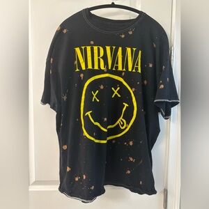 NIRVANA Men Black 100% Cotton T-Shirt Size XXL